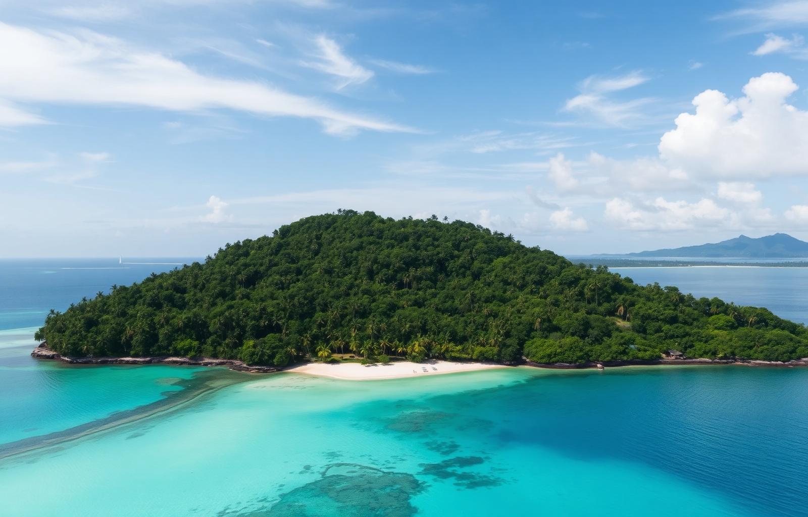 Aerial view of Siquijor coastline